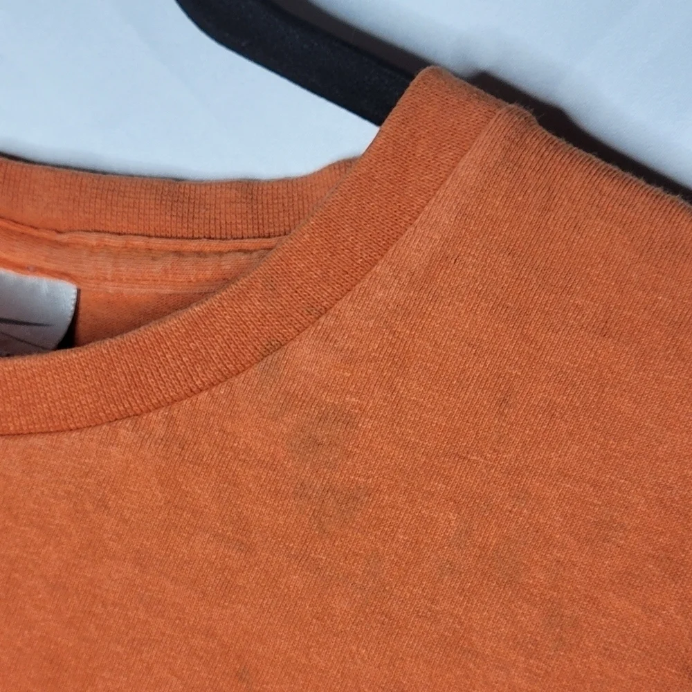 Vintage Y2K Nike Mini Swoosh Silver Tag Embroidered T-Shirt in Orange Size M